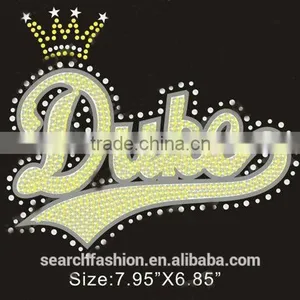 Glitter With Rhinestone Letter Transfer Hot Fix Motif Iron on T-shirts thumbnail-1