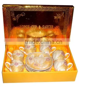 Elegant Golden Design 80cc Porcelain Coffee Cup With Gift Box Packing thumbnail-6