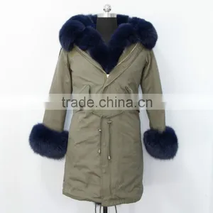 Made in China Fashionable Military Parka Jacket With Real Fox Fur Hood Trim thumbnail-2