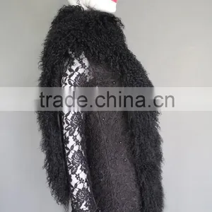 Fashion Girl's Scarf Tibet Lamb Fur Scarf Winter Scarf Oversized Fur Scarf Fashionable Real Fur Scarf thumbnail-3