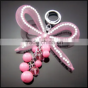 Cheap High Quality Jeweled Rhinestone Keychains Crystal Keyrings Bead Keychain thumbnail-3
