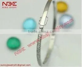 Hot Cheap Elegant 925 Silver Bangle Jewelry,slim Micro Pave Setting Silver and cz Bangle Jewellery,fashion Trendy Silver Bangle thumbnail-1