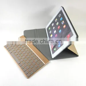 Wholesale Intelligent Induction Switch Ultra-thin Aluminum Bluetooth Keyboard for Ipad Air Leather Cases thumbnail-5
