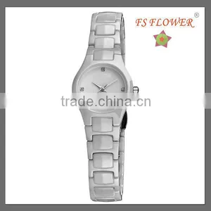 Slim Small Watch White Ceramic Stone Dial Quartz Lady Vogue Watch thumbnail-1
