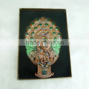 Red Bronze Cosmetic Pocket Mirror With Rhinestone thumbnail-3