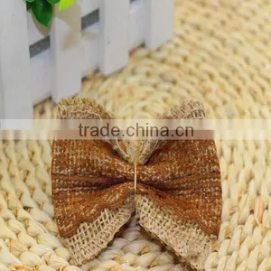 China Wholesale Jute Ribbon Bow for Gift Box Packing thumbnail-1
