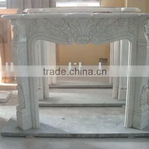 White Marble Fireplace thumbnail-1