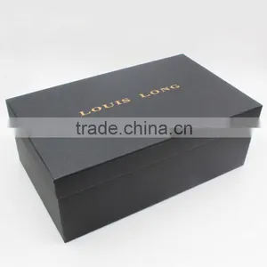 Luxury Clothing Packaging Box Shoes Packaging Black Paper Box thumbnail-1
