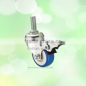 50mm Industrial Double Bearing Screw With Lock PVC Caster Wheel thumbnail-1