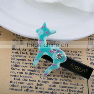 Colored Sika Deer Decoration Hair Slide Handmade Metal Clip Kids Rhinestone Plain Hair Clip thumbnail-2