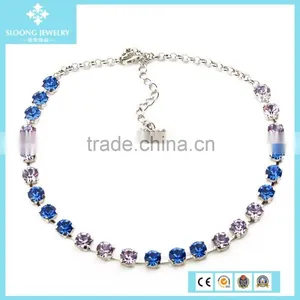 Top Selling 2015 Latest Design Beaded Necklace With Rainbow Colors Austria Crystals thumbnail-4