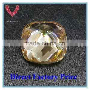 Golden Yellow Cushion Cut CZ /Man-made 10x10mm CZ for Fashion Jewelry thumbnail-4