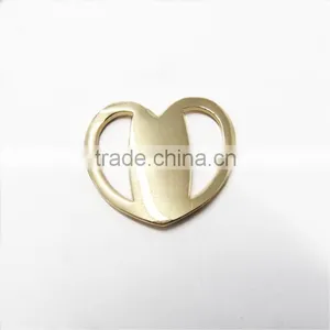 Heart Shape Light Gold Color Metal Belt Buckle thumbnail-3