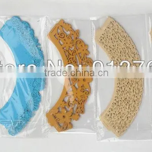 Laser Cut Hollow Out Pearl Party Greaseproof Paper Lace Paper Wedding Gift Cupcake Wrappers thumbnail-1