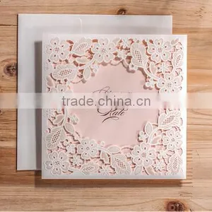 White Silk Tie Laser Cut Wedding Invitation Card thumbnail-1