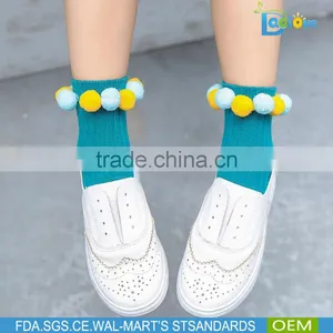 Fashion High Quality Wholesale Baby Cotton Socks Circle Ball Decoration Kids Socks thumbnail-5