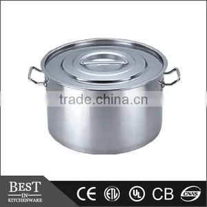 Stackable Stainless Steel HK Low Soup Pot With Lid Pot of HK Style Flat Cover thumbnail-1