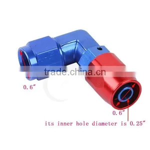 6-AN 90 DEGREE OIL/FUEL/GAS FLUID LINE HOSE END FITTING SWIVEL ALUMINUM ADAPTER thumbnail-1