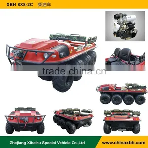 XBH 8X8-2C Diesel-engine Vehicle Transportation Cart 8 Wheels All-terrain Amphibious Vehicle Anfibio ATV thumbnail-1