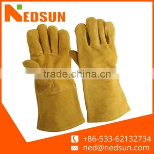Full Lining Construction Split Leather Safety Gloves for Welders thumbnail-1