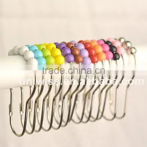Colorful Shower Curtain Hooks Rings,Polished Chrome Metal Bathroom Shower Curtain Hooks, Curtain Hooks, Curtain Rings thumbnail-4