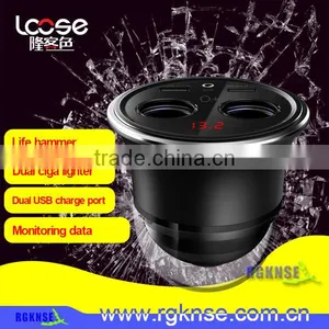 2017 Double Cigarette Car Cigarette Lighter Socket Dual Usb Car Charger With Resqme Car Escape Tool Safety Seat Belt Cutter thumbnail-3