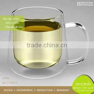 Unique Shaped Coffee Tea Double Wall Milk Glass Cup thumbnail-5