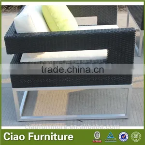 New Design Rattan Sofa 4 pc Leisure Aluminum Frame Outdoor Furniture Used Garden Sofa Set thumbnail-6