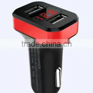 5V 1A 2.1A Dual Usb Car Charger With Led Digital Indicate thumbnail-3