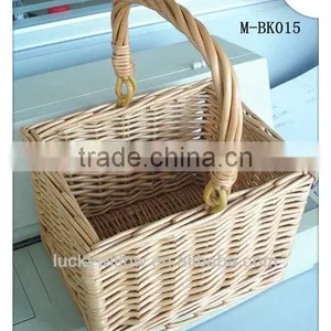 Small Wicker Bicycle &bike Basket With Swing Handle thumbnail-1