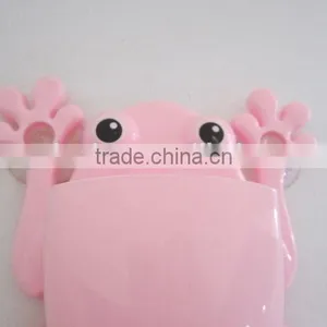 Frog Shaped Sucker Type Bathroom Storage Rack Plastic Toothbrush Holder thumbnail-2