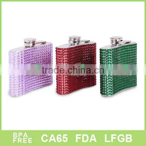 300ml Stainless Steel Hip Flask With Diamond thumbnail-1