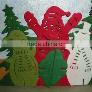 2017 Christmas Felt Tabletop Decoration Santa Penguin Snowman Made in China thumbnail-1