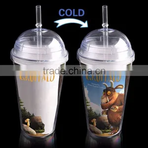 BPA Free Good Grade Acrylic Tumbler With Dome Lid and Straw With Design thumbnail-1