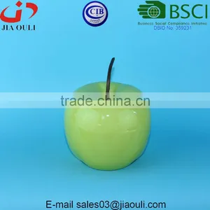 BSCI Audit Factory Popular Home Decor Ceramic Apple Figurine, Ceramic Green Apple Decorative Fruit thumbnail-2
