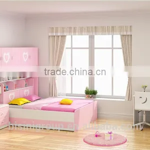 Pink and Blue Bed Children Bedroom Furniture Storage Multifuntional Combined-bed for Kids thumbnail-3