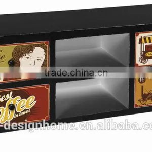 WOODEN TV TABLE W/4 DRAWERS thumbnail-1