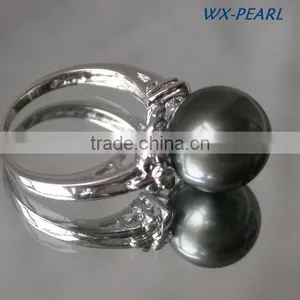 Gemstone Ring Custom Glass Pearl Ring Tahitian Pearl Ring thumbnail-2