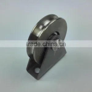 1.5 Inch Rope Pulley Diameter 40mm Thickness 8mm Bearing 635ZZ Groove "U" With Outer Support ITEM:408PCR-304 Stainless thumbnail-3