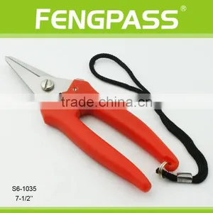 S6-1035 7-1/2 Inch Plastic Handle With Stainless Steel Easy to Lock Garden Scissors thumbnail-1