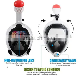 Snorkeling Full Face Diving Mask, 180 Degree View, Anti-Fogging and Anti-Leaking With Detachable Support Frame for Action Camera thumbnail-6