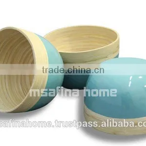Small Round Bamboo Salad Bowl thumbnail-1