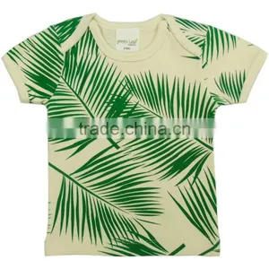 100% Organic Cotton Wholesale Short Sleeve Plain With Printed t Shirt for Babies and New Style Single Jersey Baby T-shirts thumbnail-1