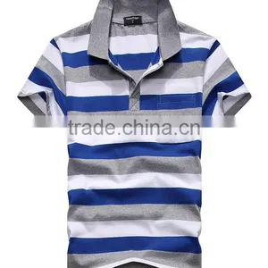 China Supplier New Design Custom Striped Polo Shirt PLS-12 thumbnail-2