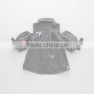 Wholesale Kids Girl Blouse Fashion Design With Embroidered Flower thumbnail-4