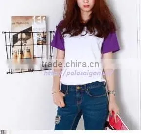 Women Blank t - Shirt 3/4 Sleeve Raglan Baseball, 100% Cotton thumbnail-1