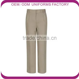 Wholesale Uniforms Custom Flat Front Twill Pant School Uniform Buttoms for Juniors thumbnail-1