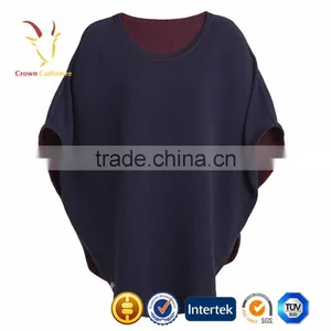 Women Merino Wool Knit Plus Size Ponchos thumbnail-2