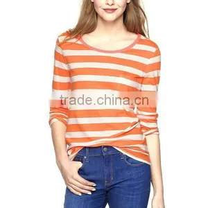 TEEN GIRLS STRIPED LONG SLEEVE T SHIRT thumbnail-1