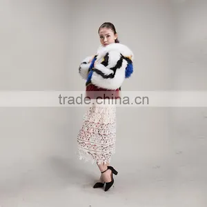 Myfur Wholesale Short Style Colorful Fox Fur Coat for Fashion Girls thumbnail-2